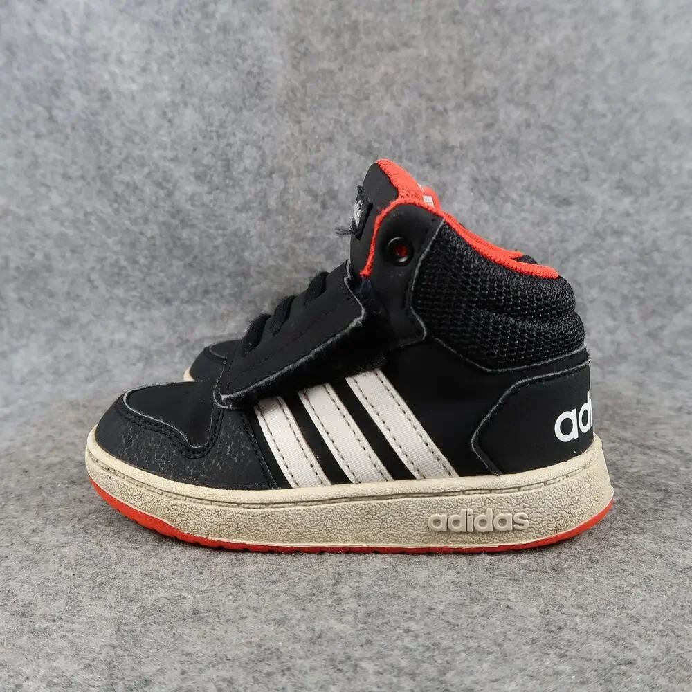 Adidas Shoes Toddler 8K Sneakers Mid Casual Hook N Loop Easy On Kids Black Red